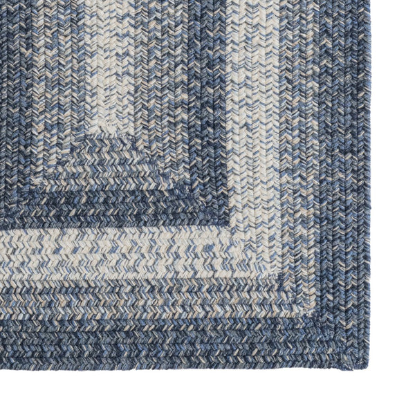 Capel Rugs Sturbridge Elegant Banded Braided Area Rug - Colonial Inspired Design With Modern All-weather Appeal Lake Blue, Multicolor 100% Polypropylene 0223qs00360036400