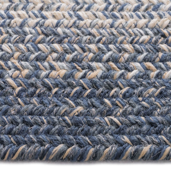 Capel Rugs Sturbridge Elegant Banded Braided Area Rug - Colonial Inspired Design With Modern All-weather Appeal Lake Blue, Multicolor 100% Polypropylene 0223qs00360036400