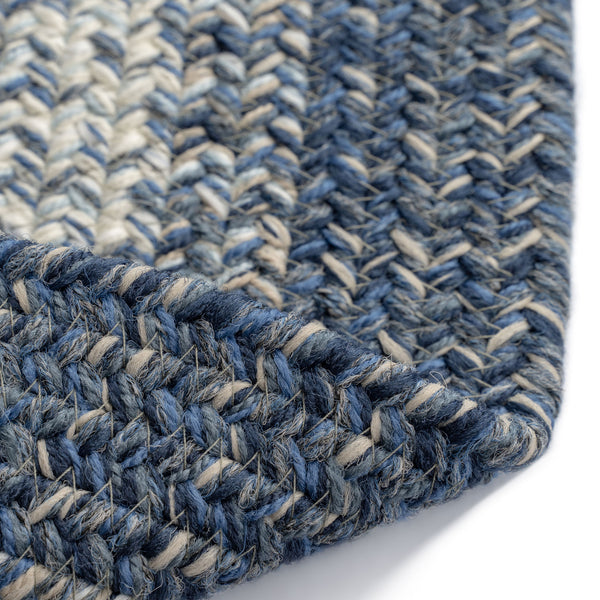 Capel Rugs Sturbridge Elegant Banded Braided Area Rug - Colonial Inspired Design With Modern All-weather Appeal Lake Blue, Multicolor 100% Polypropylene 0223vs00240800400