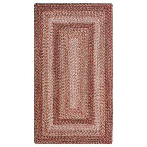 Capel Rugs Sturbridge Elegant Banded Braided Area Rug - Colonial Inspired Design With Modern All-weather Appeal Maple Red, Multicolor 100% Polypropylene 0223qs00240800500