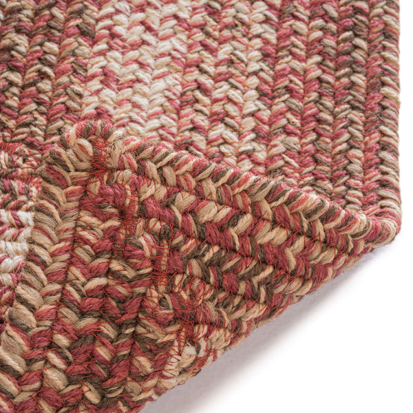 Capel Rugs Sturbridge Elegant Banded Braided Area Rug - Colonial Inspired Design With Modern All-weather Appeal Maple Red, Multicolor 100% Polypropylene 0223qs00240800500
