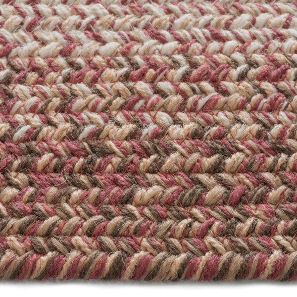 Capel Rugs Sturbridge Elegant Banded Braided Area Rug - Colonial Inspired Design With Modern All-weather Appeal Maple Red, Multicolor 100% Polypropylene 0223qs00240800500