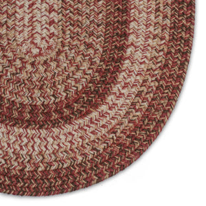 Capel Rugs Sturbridge Elegant Banded Braided Area Rug - Colonial Inspired Design With Modern All-weather Appeal Maple Red, Multicolor 100% Polypropylene 0223vs00240036500