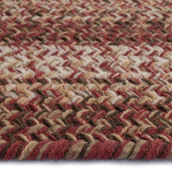 Capel Rugs Sturbridge Elegant Banded Braided Area Rug - Colonial Inspired Design With Modern All-weather Appeal Maple Red, Multicolor 100% Polypropylene 0223vs00240036500