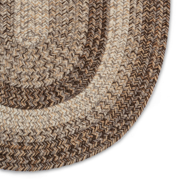 Capel Rugs Sturbridge Elegant Banded Braided Area Rug - Colonial Inspired Design With Modern All-weather Appeal Berkshire Brown, Tan 100% Polypropylene 0223vs03000500700