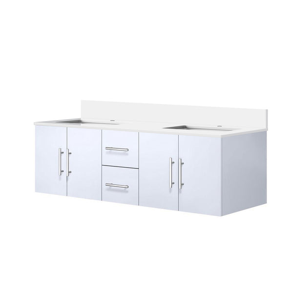 English Elm Glossy 60" Double Bath Vanity with Cultured Marble Top, Solid Wood Frame, Soft-Close Drawers, Ample Storage B2731P258688