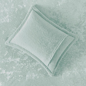 English Elm 3 Pcs King/Cal King Reversible Comforter Set In Aqua - Luxurious Crushed Velvet & Cozy Sherpa Design B035P319861