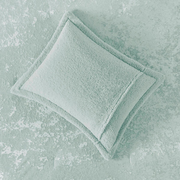 English Elm 3 Pcs King/Cal King Reversible Comforter Set In Aqua - Luxurious Crushed Velvet & Cozy Sherpa Design B035P319861