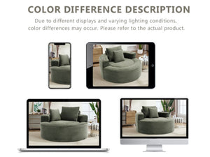 English Elm Round Cloud Sectional Sofa Bed with Memory Foam Cushions for Studio Living Spaces Green W3224P444283