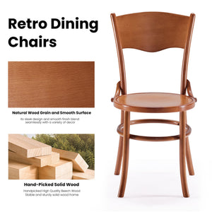 English Elm Solid Solid Wood Dining Chairs Set of 2 Rustic Farmhouse Mid Century Kitchen Seating, Fully Assembled Natural T3623P408557