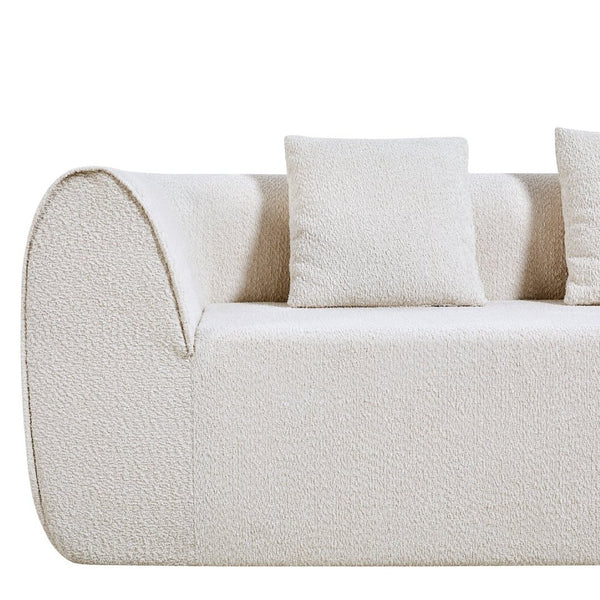 English Elm 110" Curved Modular Sectional Sofa Low Profile Foam Cushions for Contemporary Living Almond N767P366011A