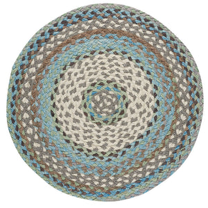 Capel Rugs Wanderer Artisan Crafted Rug – Textured Wool Blend Design Inspired By Global Cultures And Colors Ocean Blue, Tan 34% Wool,33% Nylon,33% Polyester 0228cs0036435