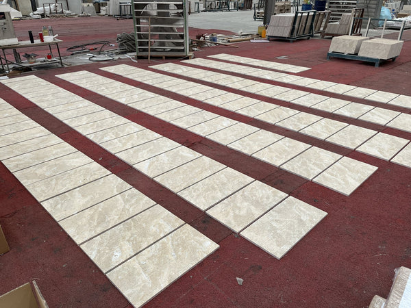 English Elm 12*24 Gold Beige Yellow Natural Marble Tiles - Fs Textured 3D Fluted Design For Elegant Walls W1696104352