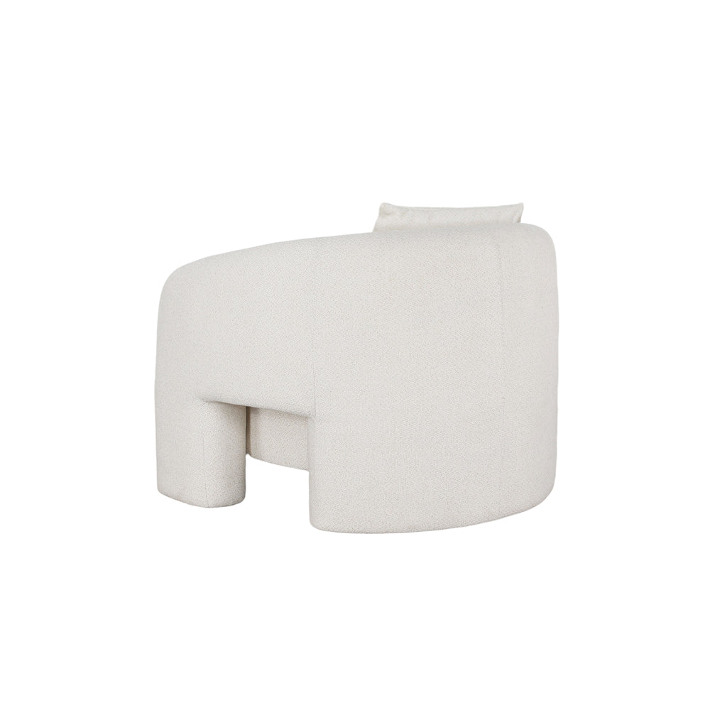 English Elm Sylvia Tweed Lounge Chair with Kiln-Dried Pine Frame, High-Density Foam Comfort and Accent Pillow (Commercial Grade) Ivory B365P398066