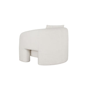 English Elm Sylvia Tweed Lounge Chair with Kiln-Dried Pine Frame, High-Density Foam Comfort and Accent Pillow (Commercial Grade) Ivory B365P398066