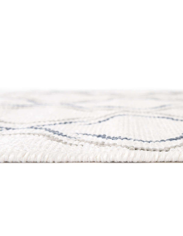 Unique Loom Outdoor Trellis Parmaklik Machine Made Lattice Rug Ivory, Navy Blue/Gray 7' 10" x 10' 0"