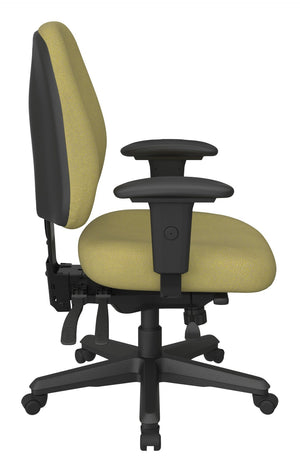 OSP Home Furnishings Ergonomics Chair Lumbar Support Adjustable Arms Greenguard Certified Padded Office Seat 43808-K010