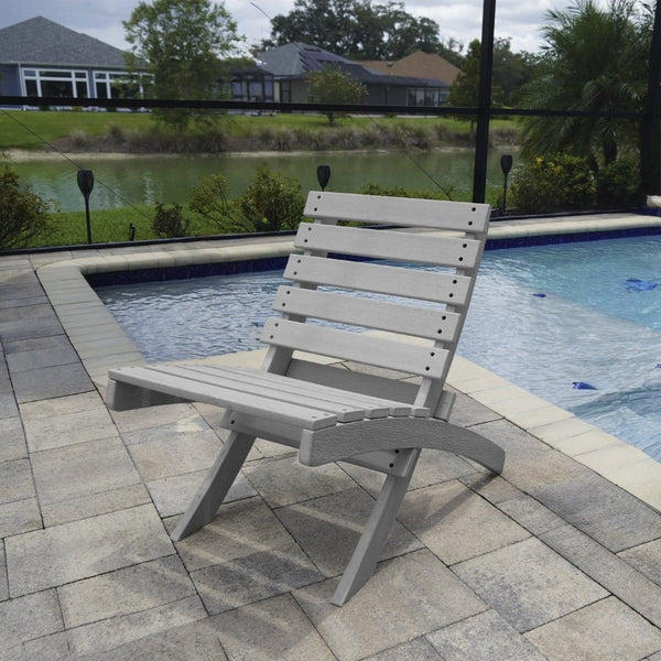 English Elm Grandcourt Recycled Hdpe Outdoor Folding Chair with Marine Grade Hardware for Patio Use Gray B2745P409670