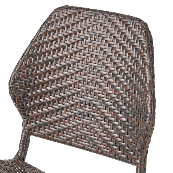 English Elm Christopher Knight Home® - LARYN Rattan Dining Chair Set of 2 – Brown Multi Wicker with Wood-Finish Iron Legs, Cushioned Comfort 62949.00MBRN