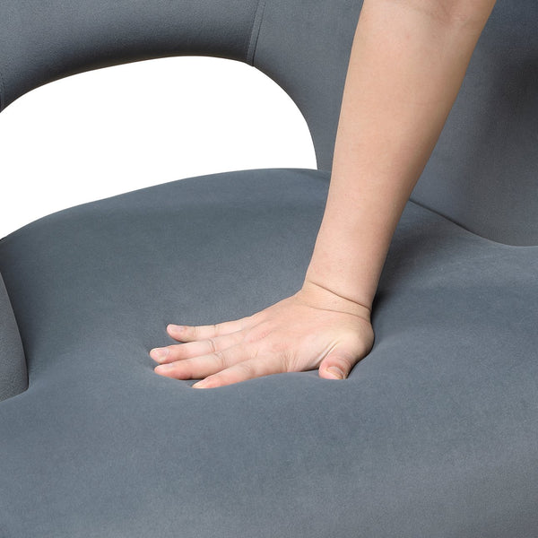 English Elm Luxury Velvet Barrel Accent Chair with Plush Pocket Coil Seat and Solid Wood Legs, Stylish Comfort Dark Gray 27.5 L x 26.5 W x 22 H B011P308023