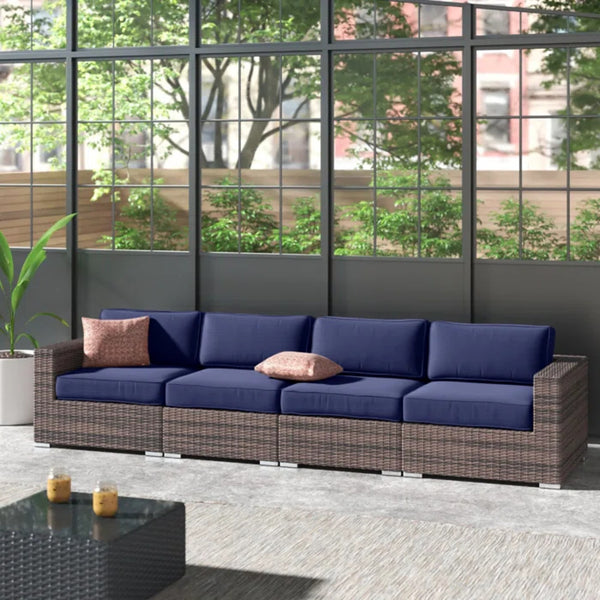 English Elm Fully Assembled Outdoor Wicker Lounge Chairs Set of 2 with Weather-Resistant Cushions, Coastal Modern Design Espresso B120S00272