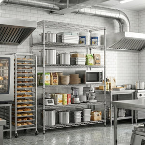 English Elm 5-shelf Heavy Duty Wire Rack Industrial Carbon Steel Garage Pantry Storage Unit W5386P445629