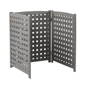 English Elm 3-panel Outdoor Slatted Wood Enclosure Screen for Ac Units Patios and Garden Areas Grey W2640P290523