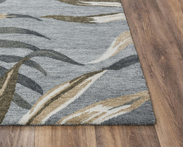 Alora Decor Mirage Plush Hand-Tufted Gray Rug With Recycled Polyester, Shabby-Chic Floral Motif For Versatility 8'9" x 11'9" 02302310100338919