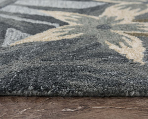 Alora Decor Mirage Plush Hand-Tufted Gray Rug With Recycled Polyester, Shabby-Chic Floral Motif For Versatility 8'9" x 11'9" 02302310100338919
