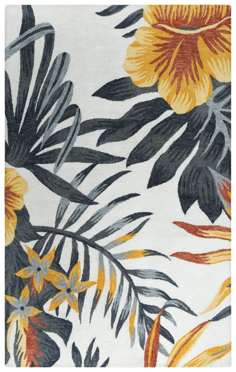 Alora Decor Mirage Hand-Tufted Rectangle Rug — Plush Full-Loop Pile, Tropical Shabby-Chic Reds & Golds Appeal 8'9" x 11'9" 02302310200378919