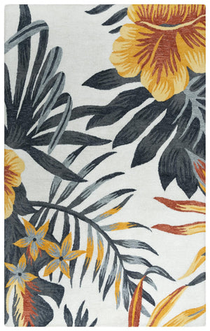 Alora Decor Mirage Hand-Tufted Rectangle Rug — Plush Full-Loop Pile, Tropical Shabby-Chic Reds & Golds Appeal 8'9" x 11'9" 02302310200378919