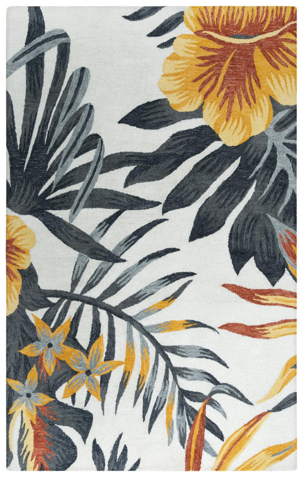 Alora Decor Mirage Hand-Tufted Rectangle Rug — Plush Full-Loop Pile, Tropical Shabby-Chic Reds & Golds Appeal 8'9" x 11'9" 02302310200378919