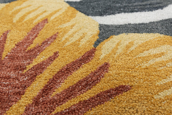 Alora Decor Mirage Hand-Tufted Rectangle Rug — Plush Full-Loop Pile, Tropical Shabby-Chic Reds & Golds Appeal 8'9" x 11'9" 02302310200378919