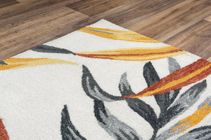 Alora Decor Mirage Hand-Tufted Rectangle Rug — Plush Full-Loop Pile, Tropical Shabby-Chic Reds & Golds Appeal 8'9" x 11'9" 02302310200378919