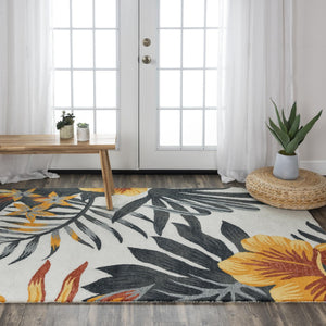 Alora Decor Mirage Hand-Tufted Rectangle Rug — Plush Full-Loop Pile, Tropical Shabby-Chic Reds & Golds Appeal 8'9" x 11'9" 02302310200378919