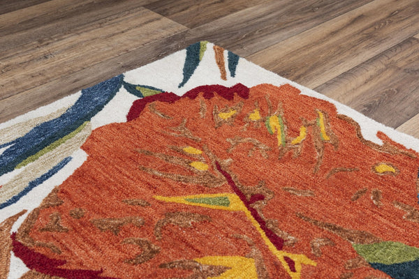 Alora Decor Mirage Hand-Tufted Floral Rug In Ivory With Tropical Ferns, Recycled Polyester, Soft Durable Comfort 8'9" x 11'9" 02302310400378919