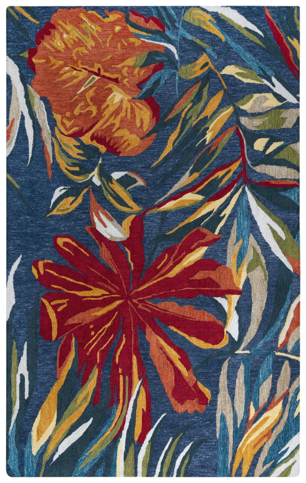 Alora Decor Mirage Hand‑Tufted Floral Rug In Vibrant Blues & Reds, Eco‑Friendly Recycled Polyester Pile 7'9" x 9'9" 023023105DL007999