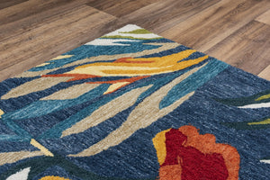 Alora Decor Mirage Hand‑Tufted Floral Rug In Vibrant Blues & Reds, Eco‑Friendly Recycled Polyester Pile 7'9" x 9'9" 023023105DL007999
