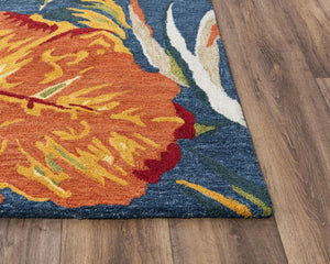 Alora Decor Mirage Hand‑Tufted Floral Rug In Vibrant Blues & Reds, Eco‑Friendly Recycled Polyester Pile 7'9" x 9'9" 023023105DL007999