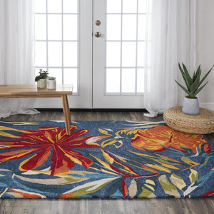 Alora Decor Mirage Hand‑Tufted Floral Rug In Vibrant Blues & Reds, Eco‑Friendly Recycled Polyester Pile 7'9" x 9'9" 023023105DL007999