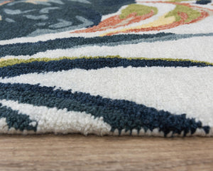 Alora Decor Mirage Hand-Tufted Tropical Floral Rug In Charcoal Gray With Apricot Accents — Plush Recycled Polyester 5' x 7'6" 02302310700040576