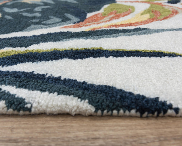 Alora Decor Mirage Hand-Tufted Tropical Floral Rug In Charcoal Gray With Apricot Accents — Plush Recycled Polyester 5' x 7'6" 02302310700040576