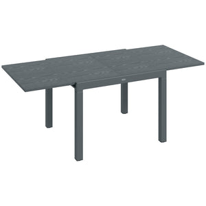 English Elm Outsunny Extendable Outdoor Dining Table - 41" To 83" Aluminum Frame & Stylish Wood-Effect Top W2225P200709-GIGA