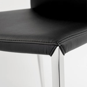 EuroStyle Diana Leatherette Stacking Dining Chairs with Steel Legs for Modern Spaces Set of 2 Black 02348BLK-MP2