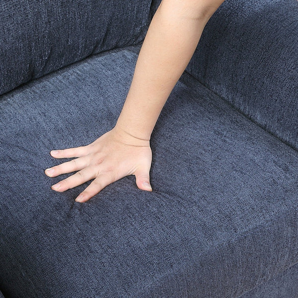 English Elm Contemporary Blue Chenille Three Seat Sofa Pocket Coil Foam Living Room Seating B011P474397