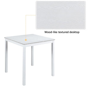 English Elm Wooden Counter Height Square Dining Table Glam Crystal Edge Detail Seats Four White W1998128390