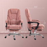 English Elm Vinsetto Massage Office Chair With Foot Rest, Executive Office Chair With 6 Vibration Point and Heat, Reclining Computer Chair, Swivel Desk Chair, Adjustable Height, Pink