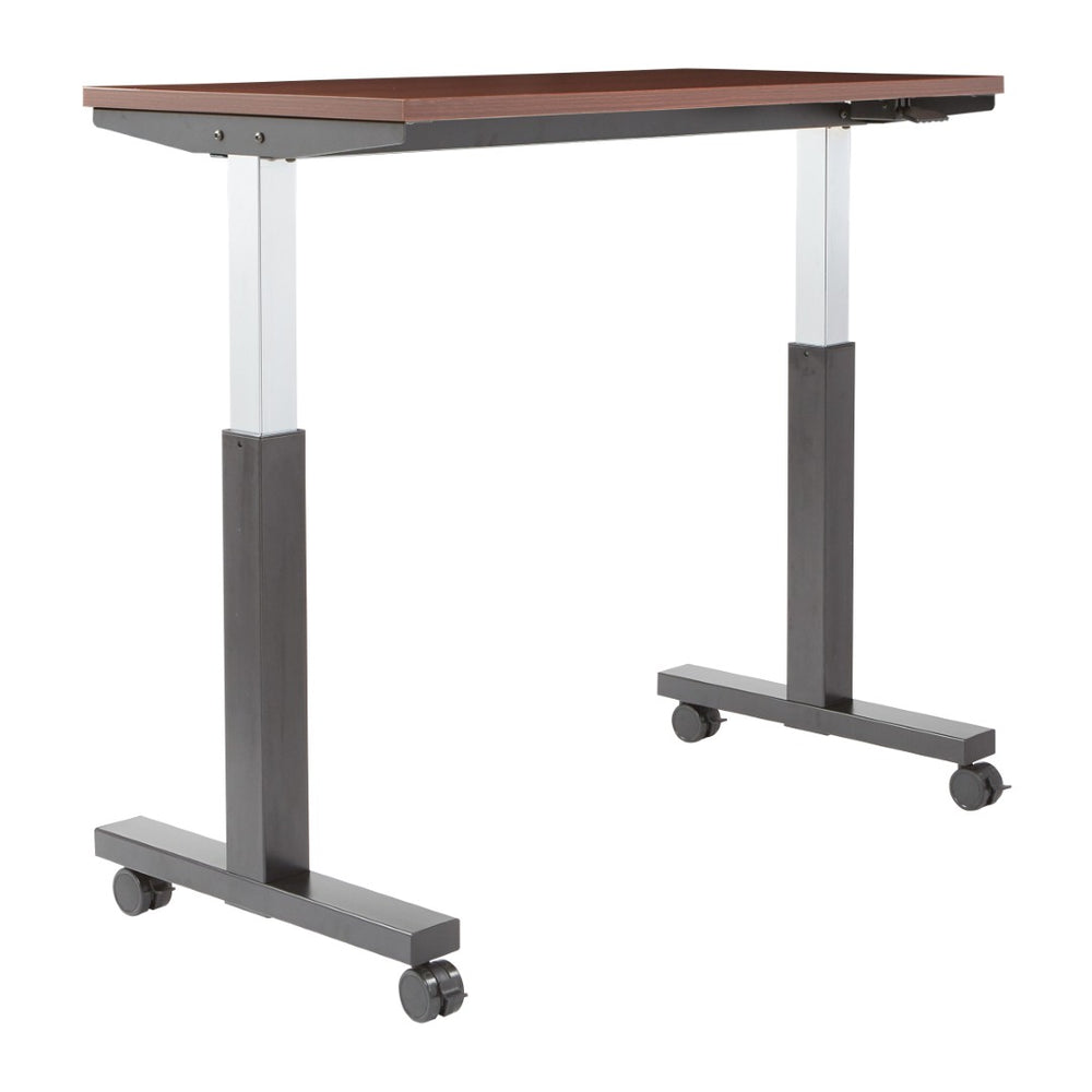 OSP Home Furnishings Ht Pneumatic Height Adjustable Table with Steel Frame and Locking Casters for Office Use Mah Top/Blk PHAT2448M3