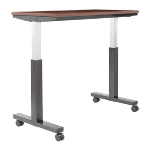 OSP Home Furnishings Ht Pneumatic Height Adjustable Table with Steel Frame and Locking Casters for Office Use Mah Top/Blk PHAT2448M3