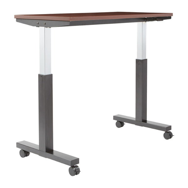 OSP Home Furnishings Ht Pneumatic Height Adjustable Table with Steel Frame and Locking Casters for Office Use Mah Top/Blk PHAT2448M3